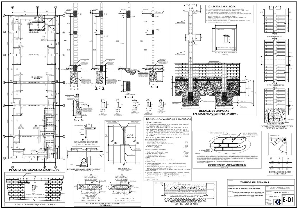 Planta de Cimentación y Zapatas