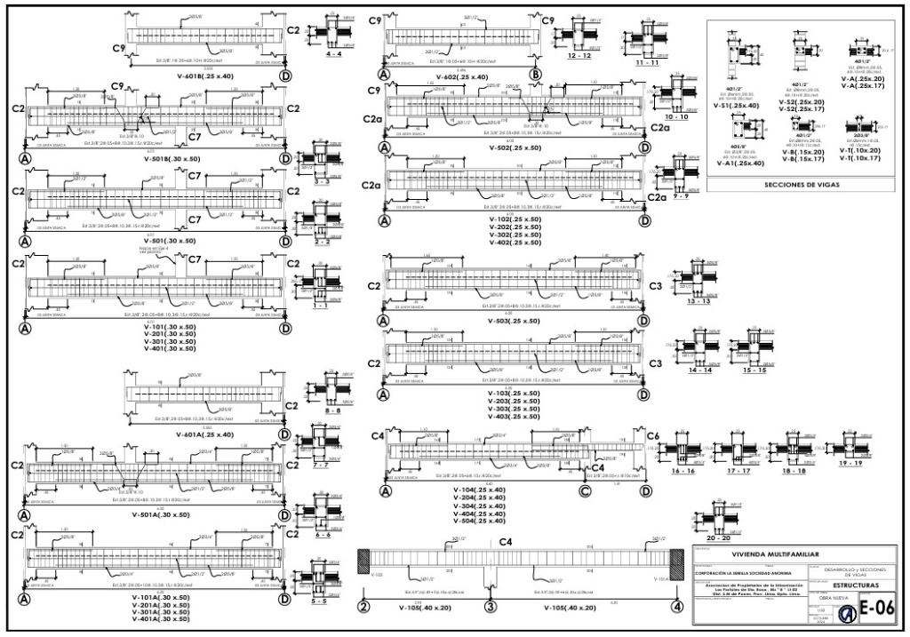 Detalle de Vigas y Encuentros